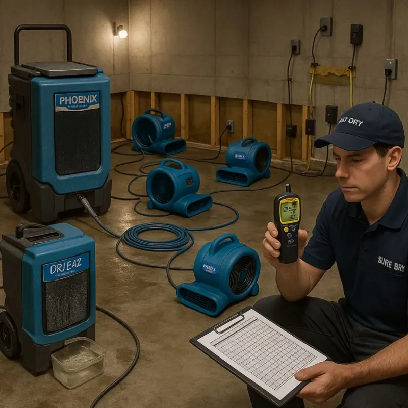 Structural Drying and Dehumidification process in Hominy, OK